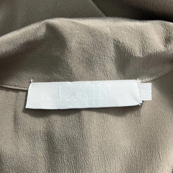 Kain Label Tan‎ Beige Silk Short Sleeve Shirtdress Size US 8 - Picture 11 of 12